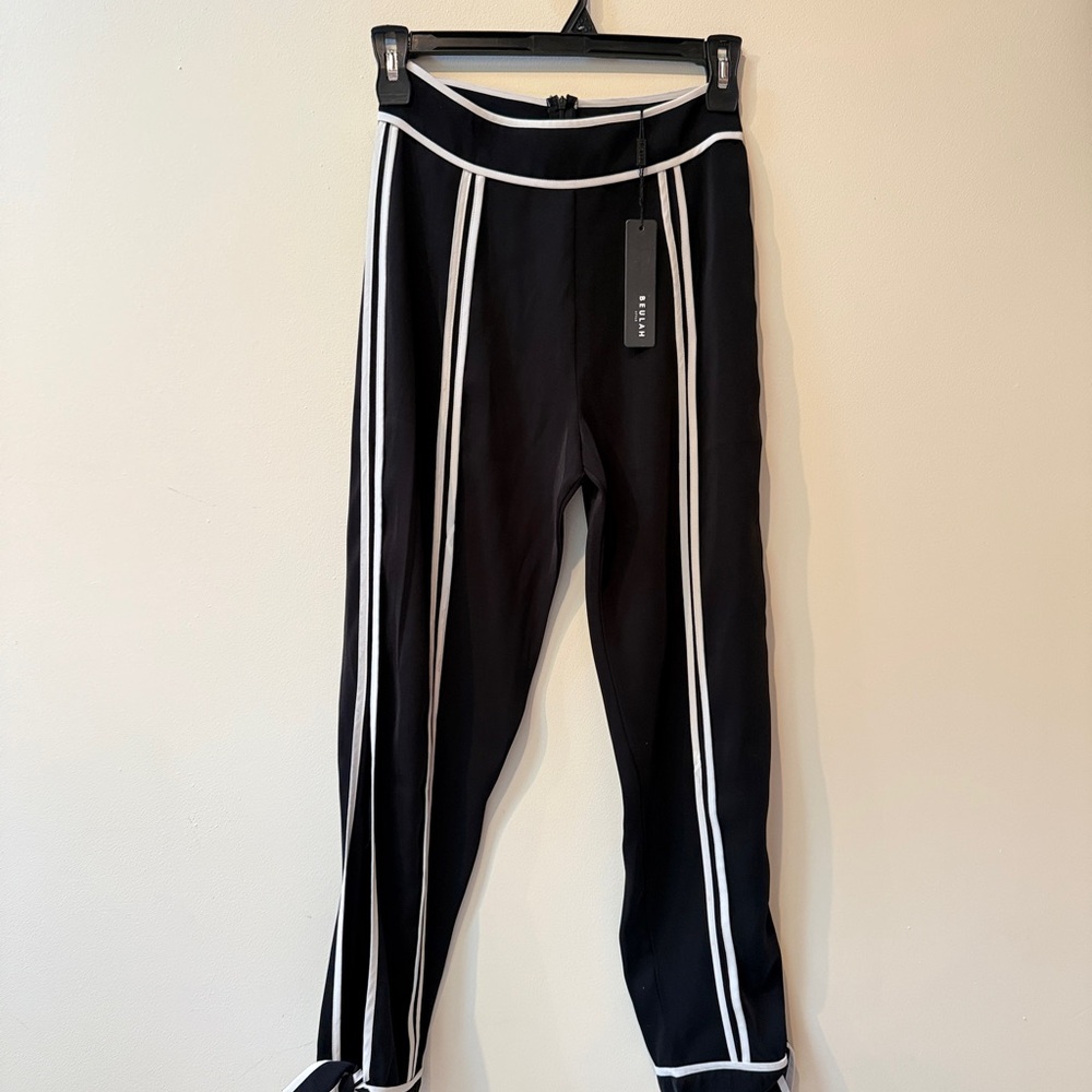 Beulah Black Pants White Stripes